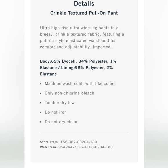 Abercrombie & Fitch Crinkle Textured Pull-On Pant - Picture 6 of 7